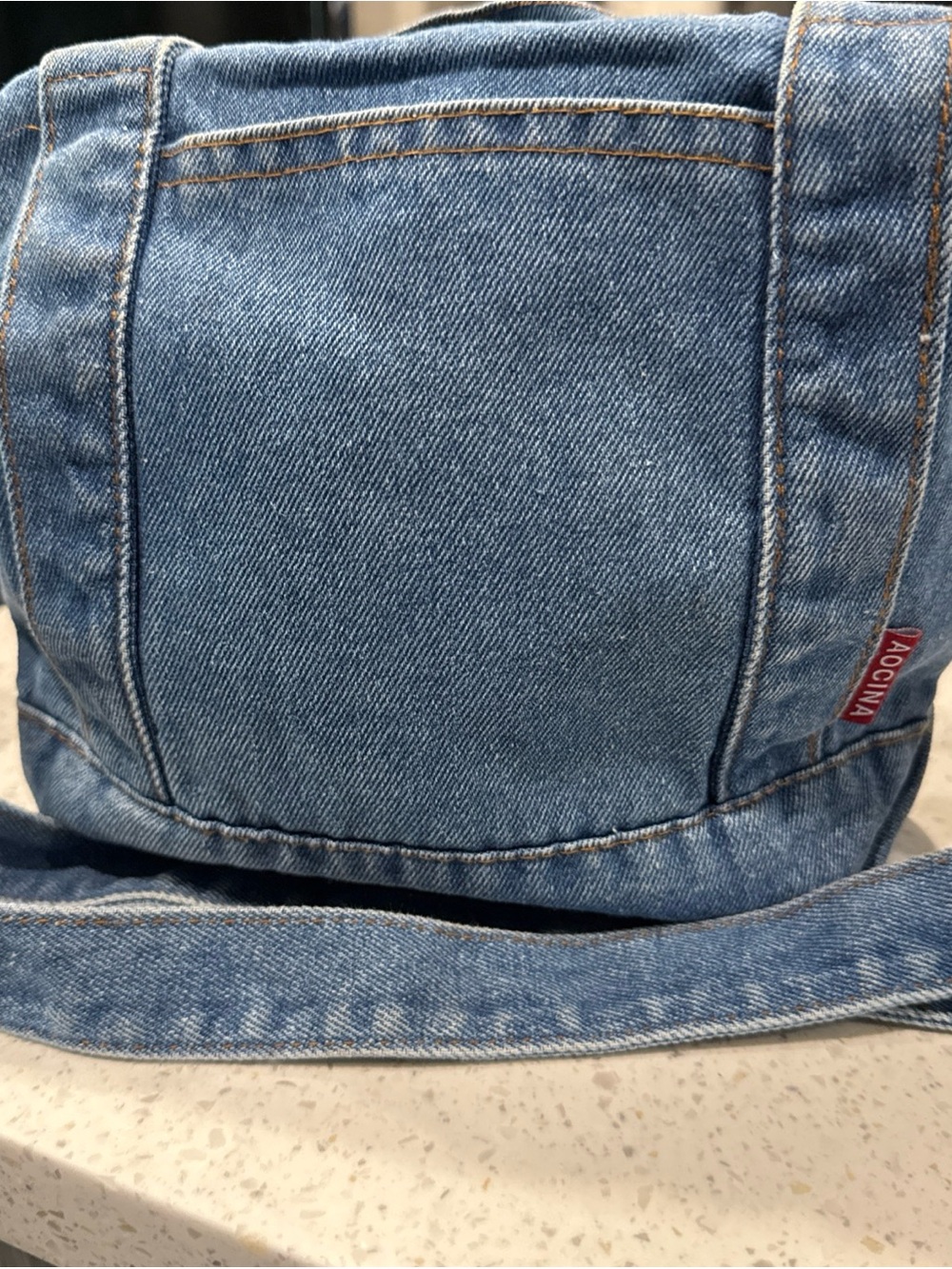 AOCINA Blue Jean Denim Purse Crossbody Shoulder Bag Small Tote Casual